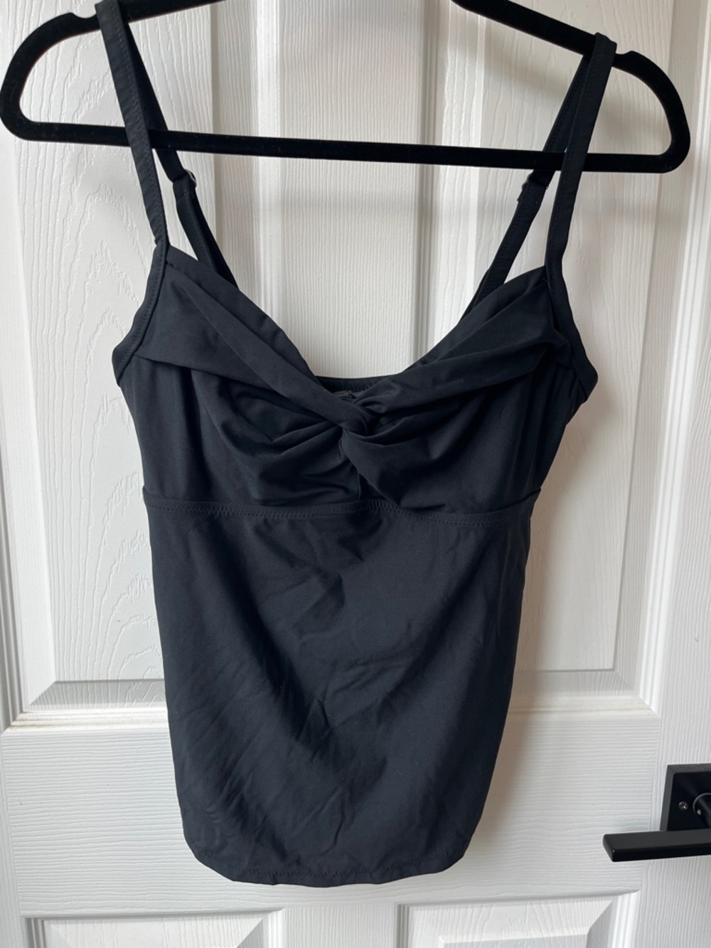 Athleta Black Twist-Front Tankini Swim Top